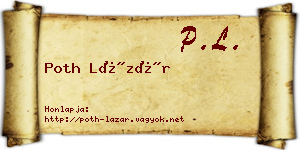 Poth Lázár névjegykártya